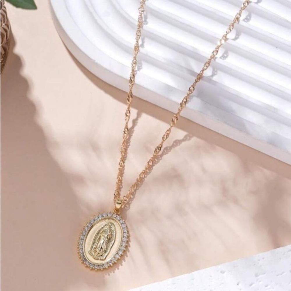 Gold Virgin Mary Pendant
